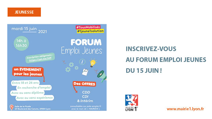 Le forum emploi jeunes du 15 juin 2021